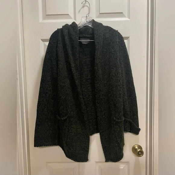 By Anthropologie Cardigan Small Josie Sweater Green Open Marled Boho Cozy - Picture 1 of 9